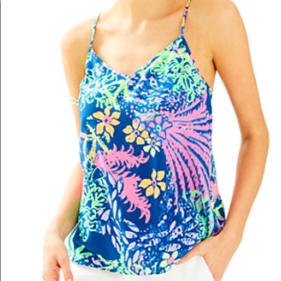 Lilly Pulitzer Tops - NWT Lilly Pulitzer Dusk Silk Racer Back Tank XXS